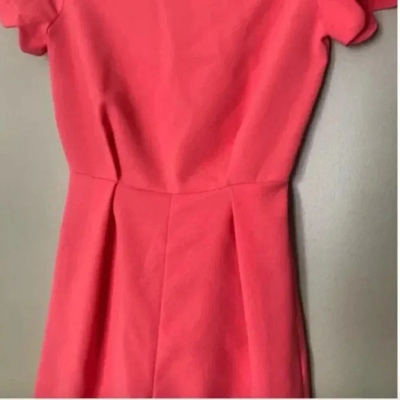 Coral Pink Romper with Scalloped Details | Pink Romper | Romper | Girly | Pink - Picture 4 of 12